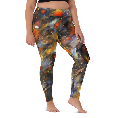 Yoga Leggings - Brushstroke Blaze