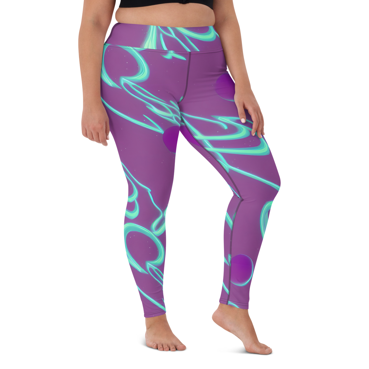 Yoga Leggings - Neon Drift