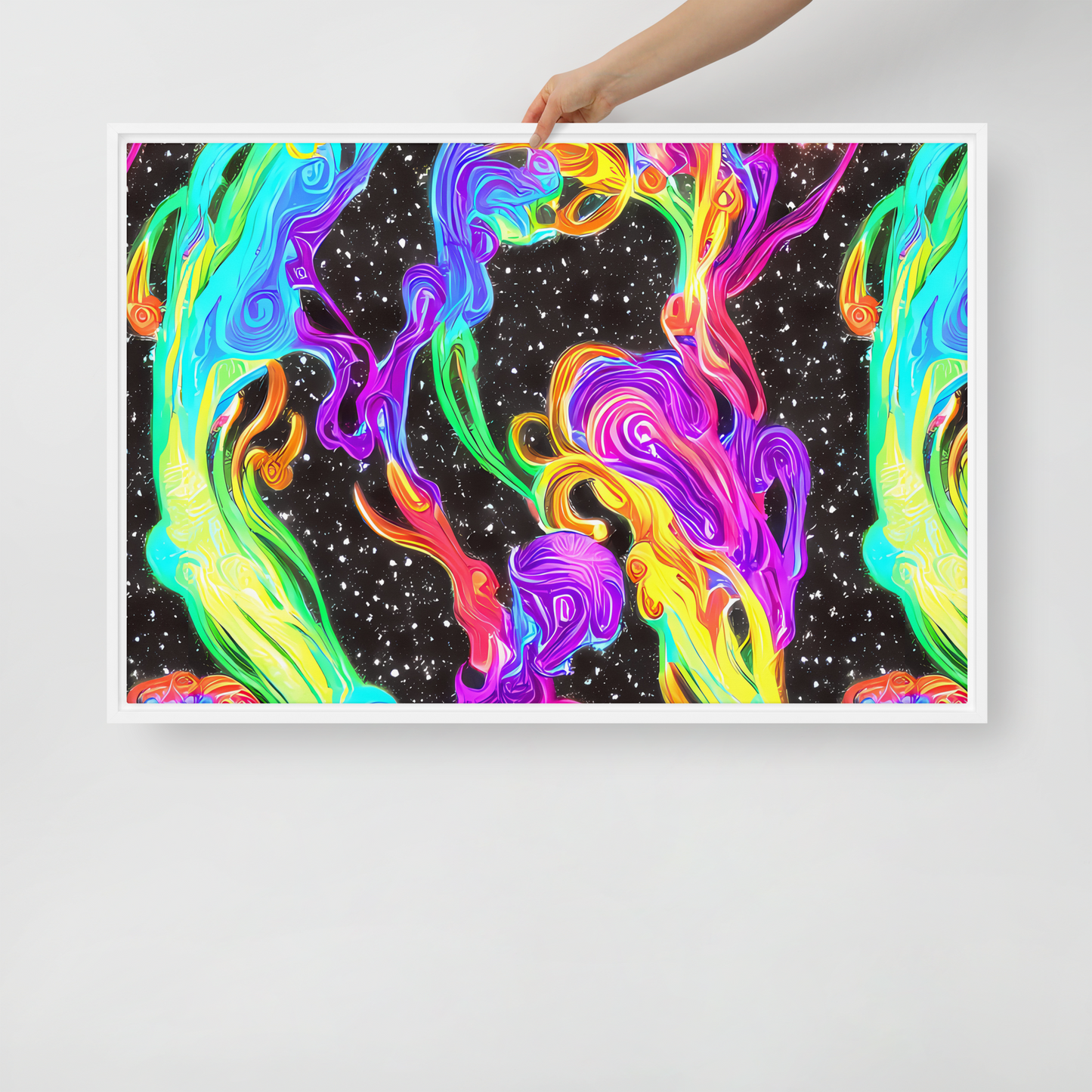 Framed Canvas - Yuan Whirls