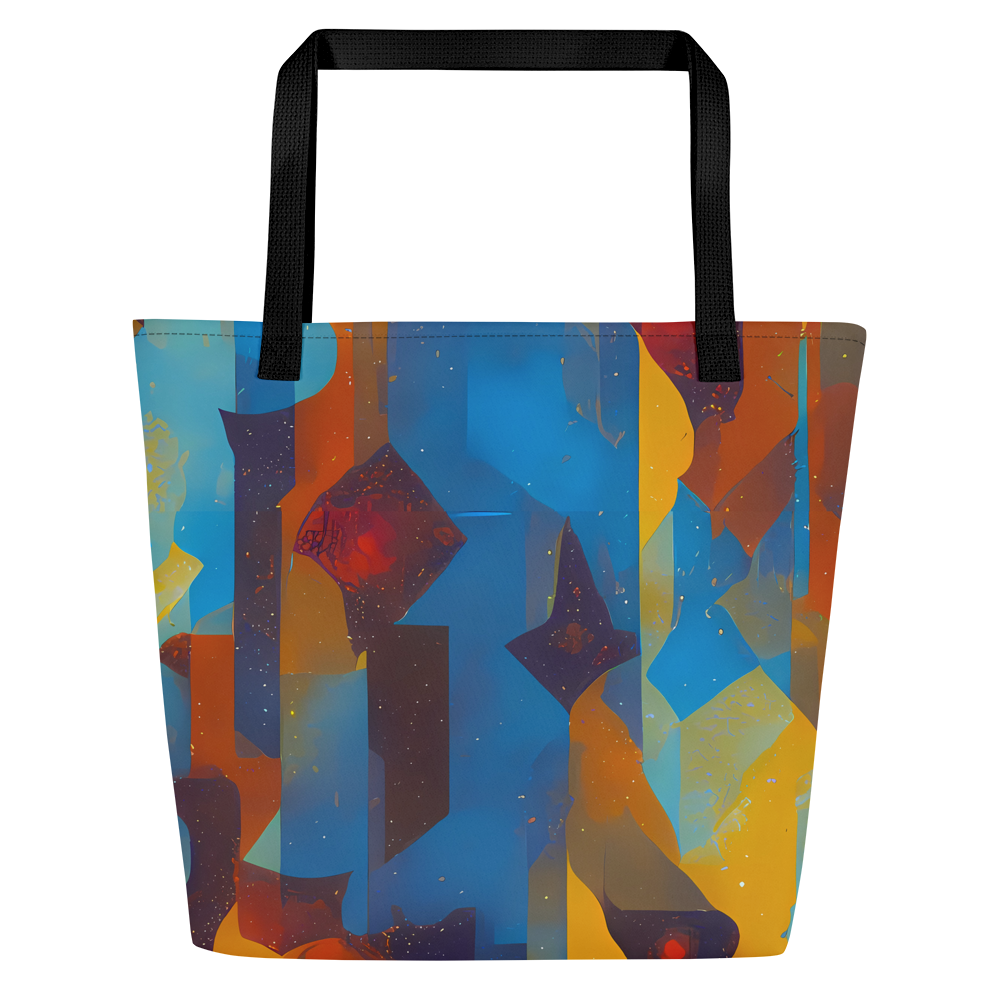 Large Tote Bag w/ Pocket - Cubist Dusk