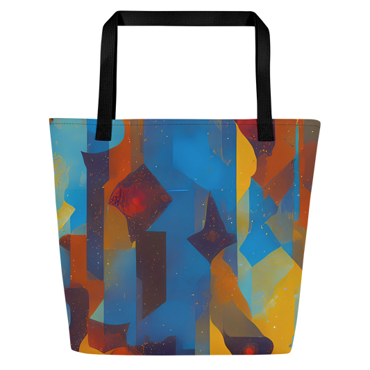 Large Tote Bag w/ Pocket - Cubist Dusk