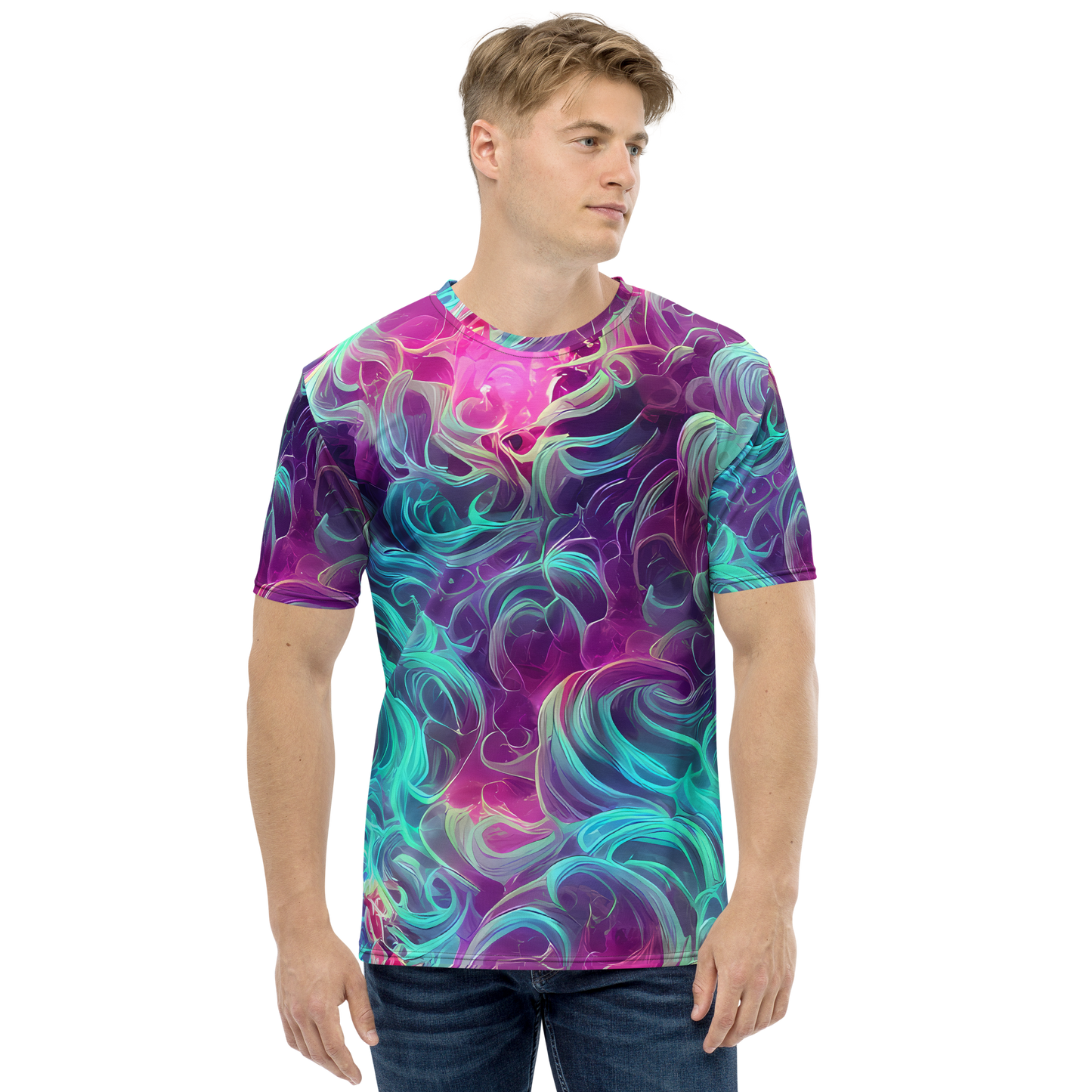 Men's Crew Neck T-Shirt - Galactic Bloom