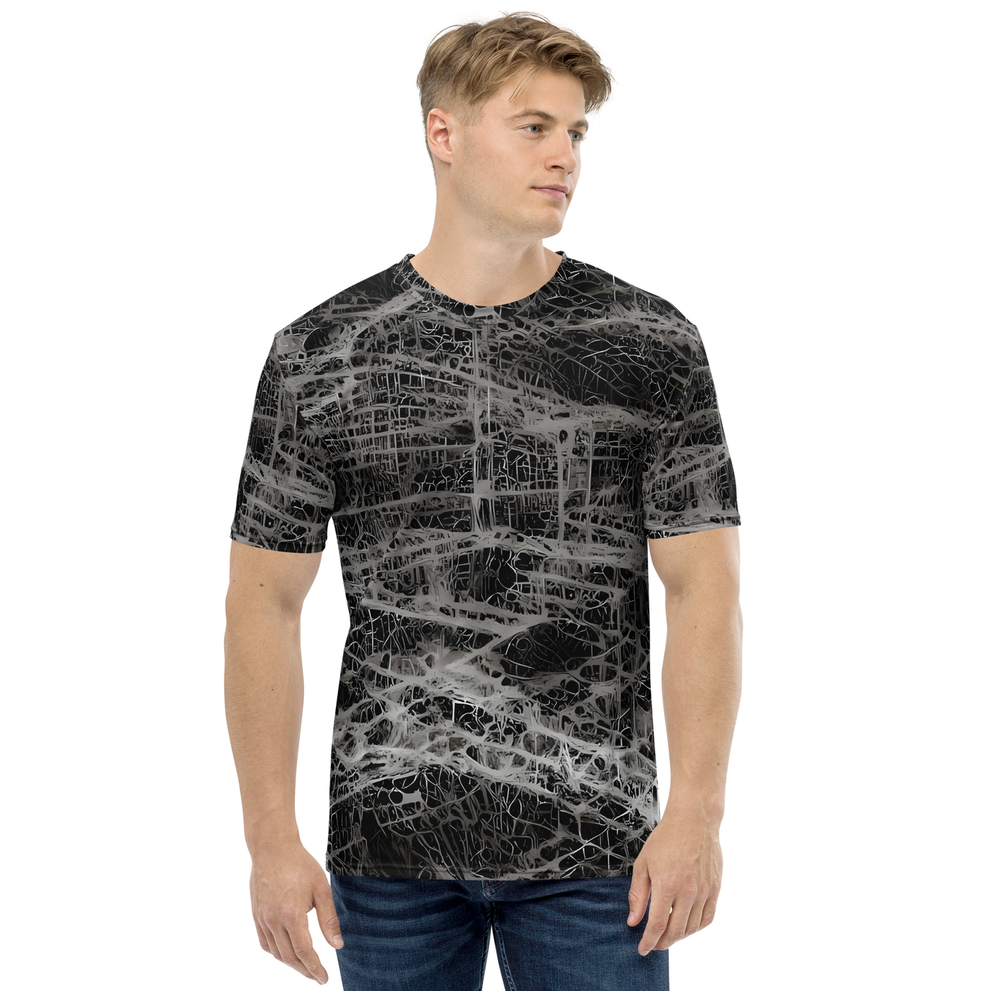 Men's Crew Neck T-Shirt - Monochrome Mesh