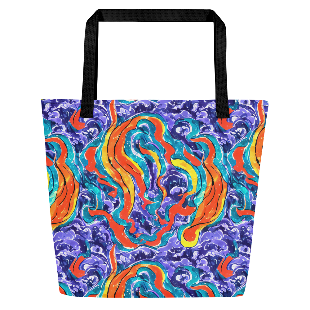 Large Tote Bag w/ Pocket - Galactic Waves