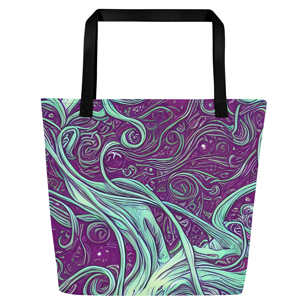 Large Tote Bag w/ Pocket - Temple Swirls