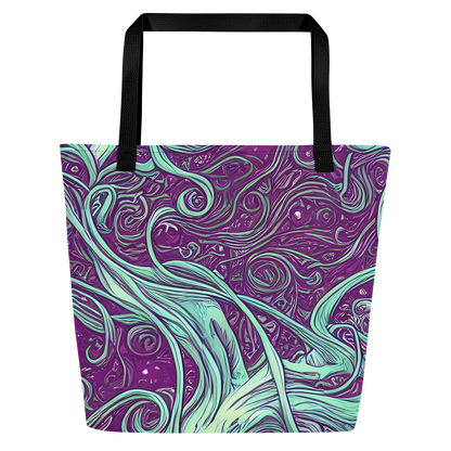 Large Tote Bag w/ Pocket - Temple Swirls