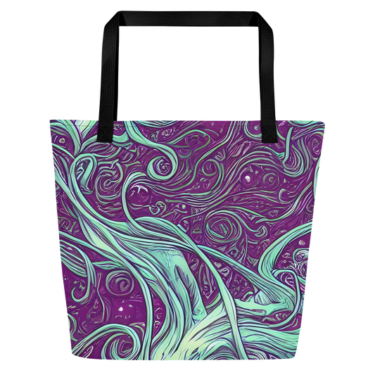 Large Tote Bag w/ Pocket - Temple Swirls