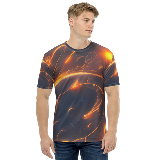 Men's Crew Neck T-Shirt - Inferno Spirals