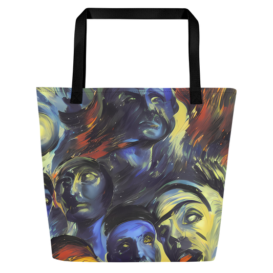 Large Tote Bag w/ Pocket - Cosmic Visages