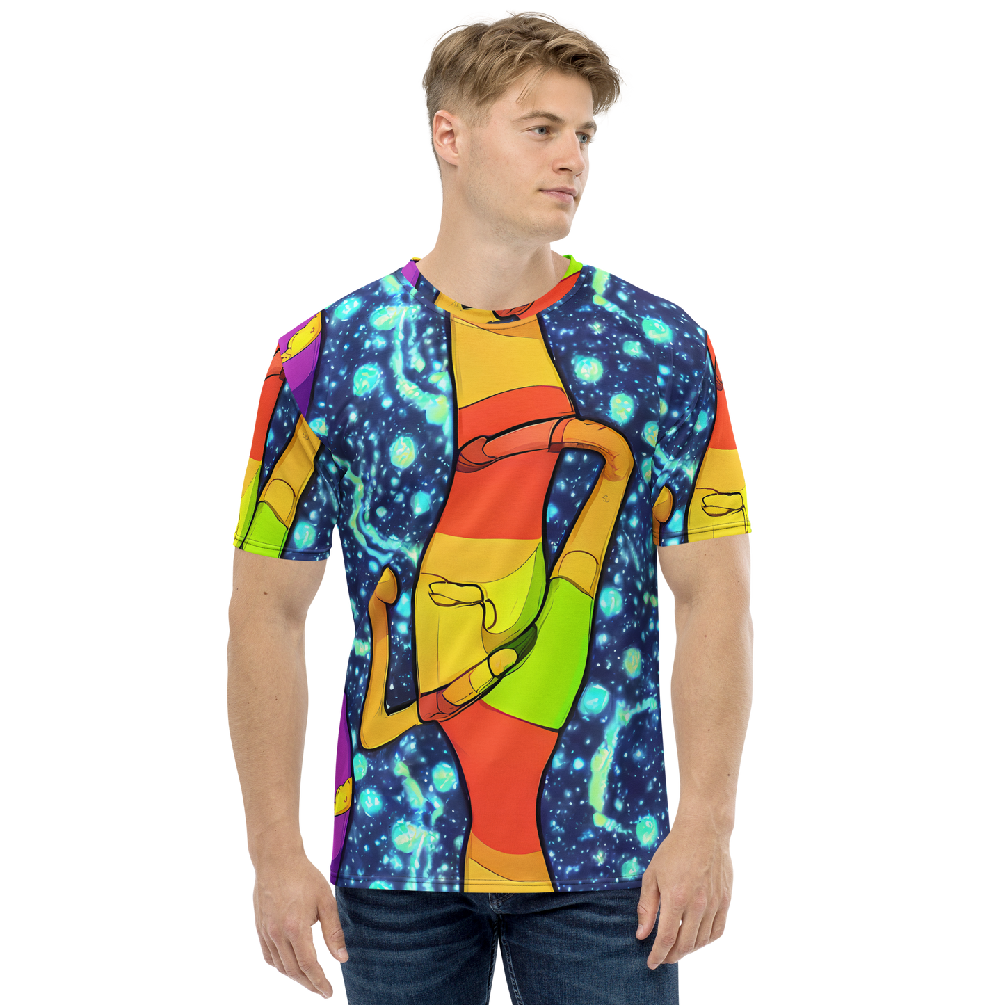 Men's Crew Neck T-Shirt - Cosmic Siblings