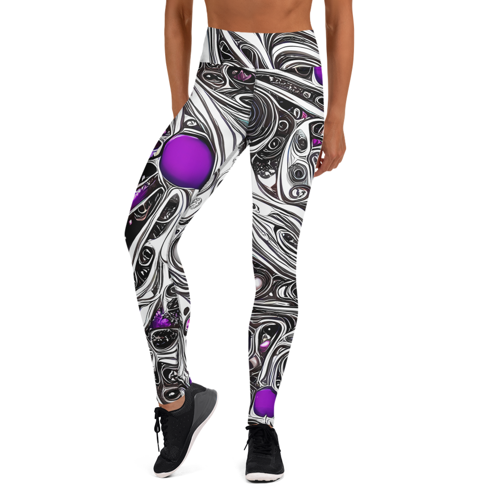 Yoga Leggings - Neo-Noir Waves