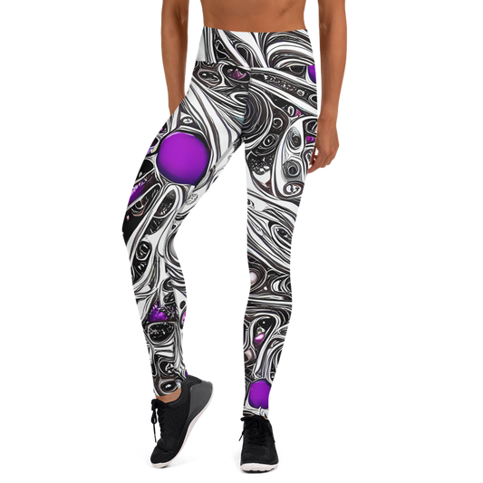 Yoga Leggings - Neo-Noir Waves