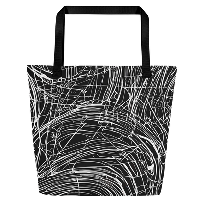 Large Tote Bag w/ Pocket - Biomech Spiral