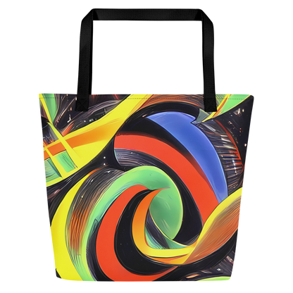 Large Tote Bag w/ Pocket - Tenggren Whirl