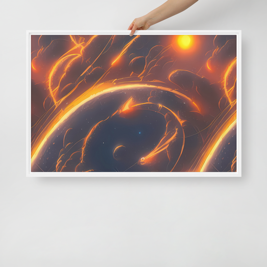 Framed Canvas - Inferno Spirals