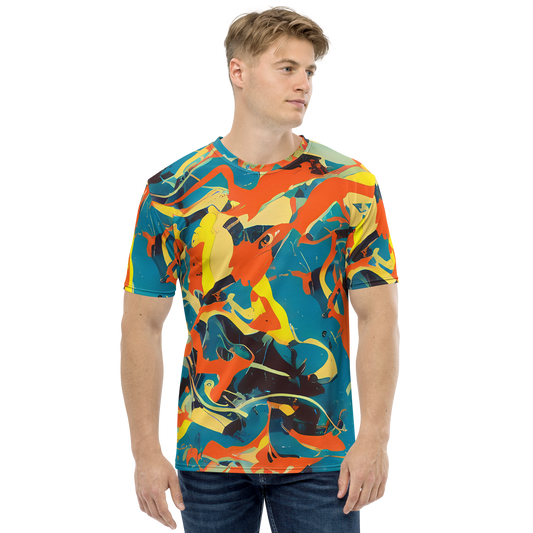 Men's Crew Neck T-Shirt - Abstract Tango