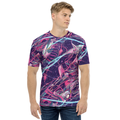 Men's Crew Neck T-Shirt - Neo-Tokyo Twirl