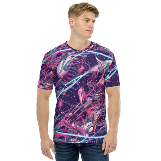 Men's Crew Neck T-Shirt - Neo-Tokyo Twirl