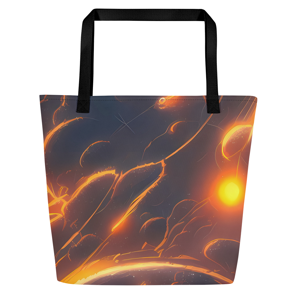 Large Tote Bag w/ Pocket - Inferno Spirals
