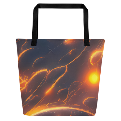 Large Tote Bag w/ Pocket - Inferno Spirals