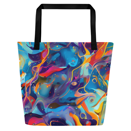 Large Tote Bag w/ Pocket - Whimsical Fusion