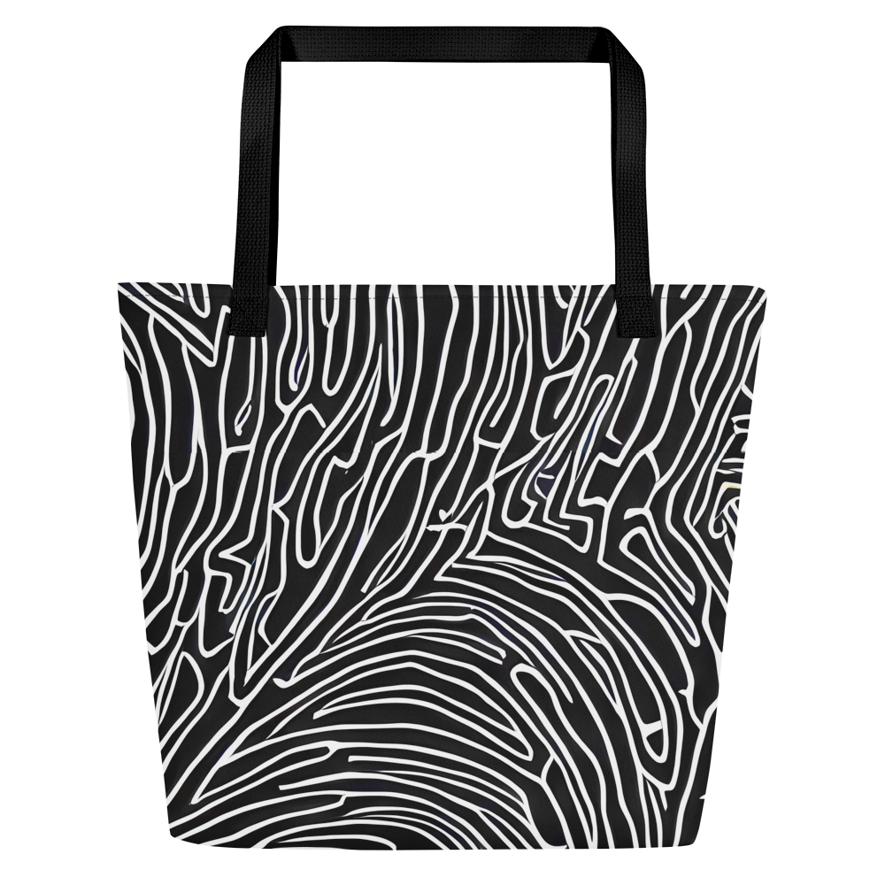 Large Tote Bag w/ Pocket - Acconci Waves