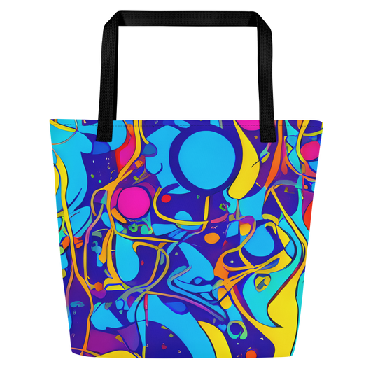 Large Tote Bag w/ Pocket - Spectral Tangle