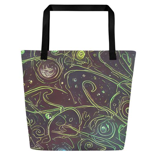 Large Tote Bag w/ Pocket - Starfield Scrolls