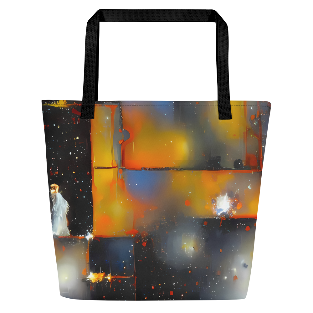 Large Tote Bag w/ Pocket - Monet's Matrix