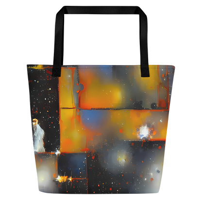 Large Tote Bag w/ Pocket - Monet's Matrix
