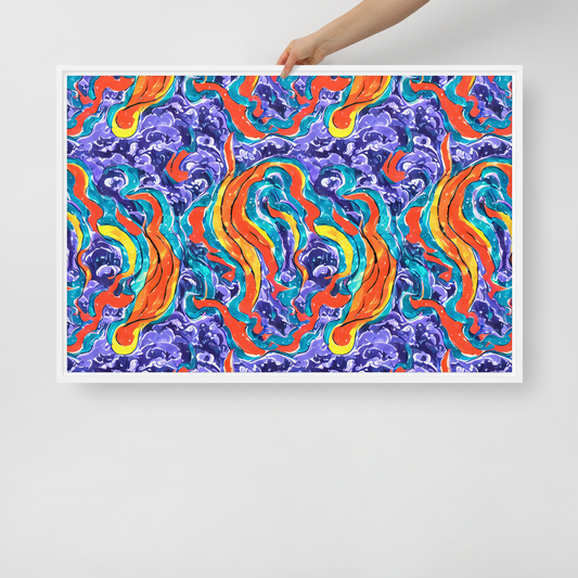 Framed Canvas - Galactic Waves