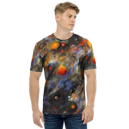 Men's Crew Neck T-Shirt - Brushstroke Blaze