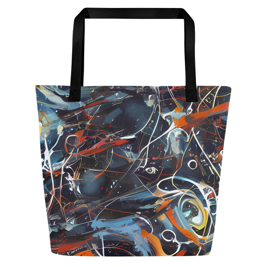 Large Tote Bag w/ Pocket - Neo-Splash Labyrinth