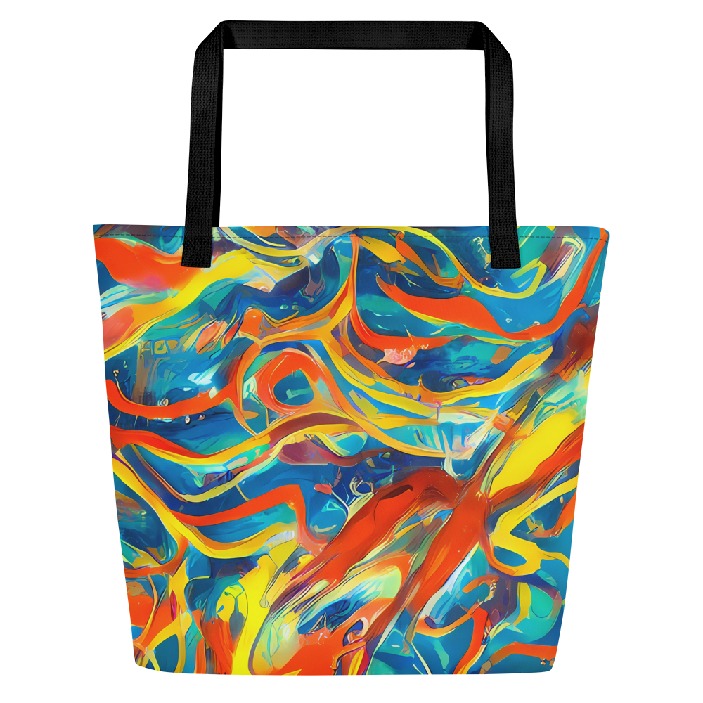 Large Tote Bag w/ Pocket - Chromatic Fusion