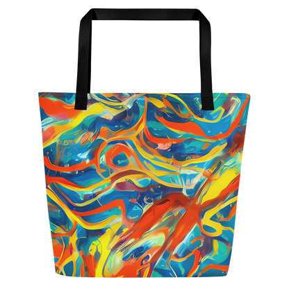 Large Tote Bag w/ Pocket - Chromatic Fusion