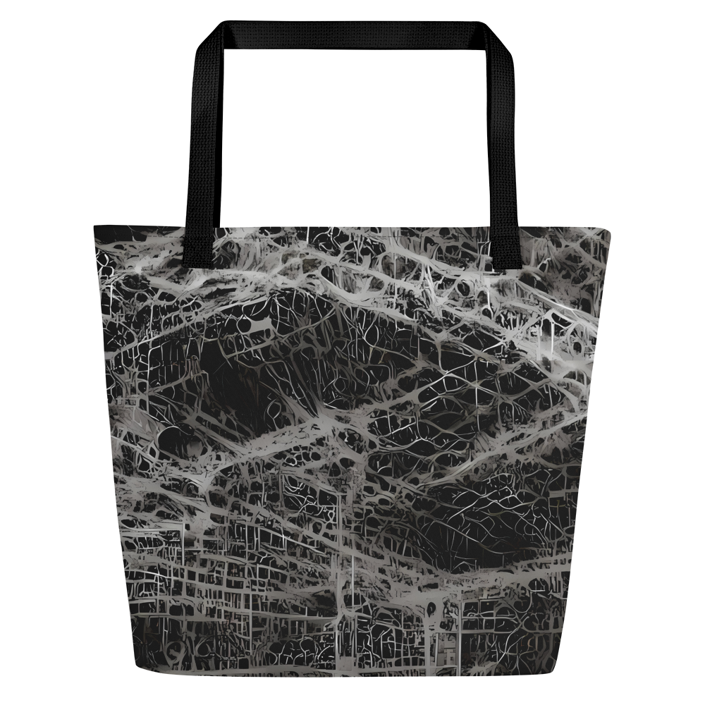 Large Tote Bag w/ Pocket - Monochrome Mesh