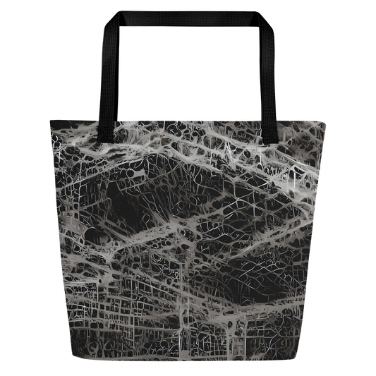 Large Tote Bag w/ Pocket - Monochrome Mesh