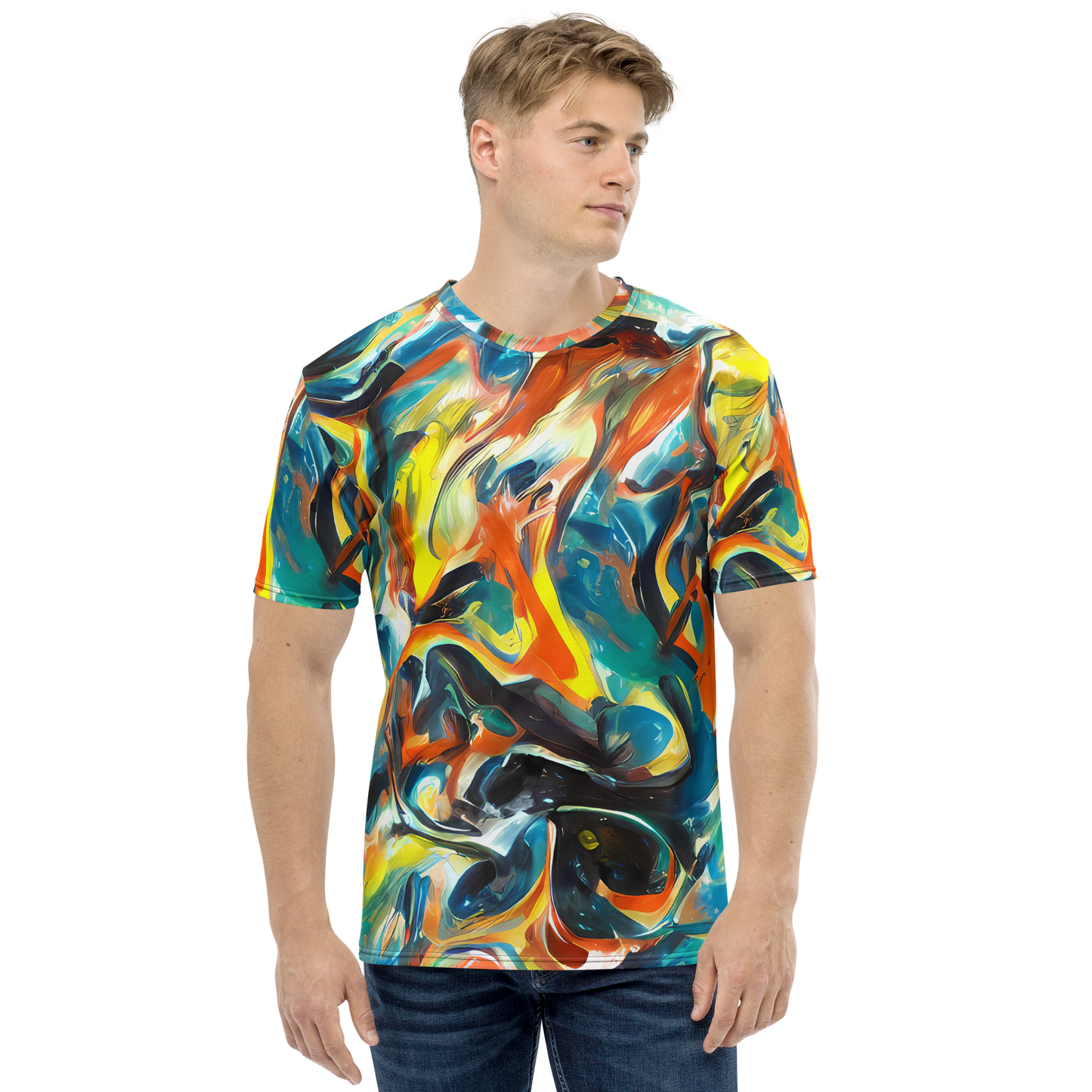 Men's Crew Neck T-Shirt - Chromatic Vortex