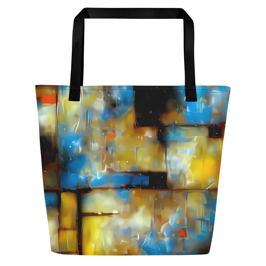 Large Tote Bag w/ Pocket - Kohn Cubism