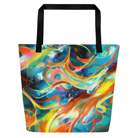 Large Tote Bag w/ Pocket - Cecily’S Swirl