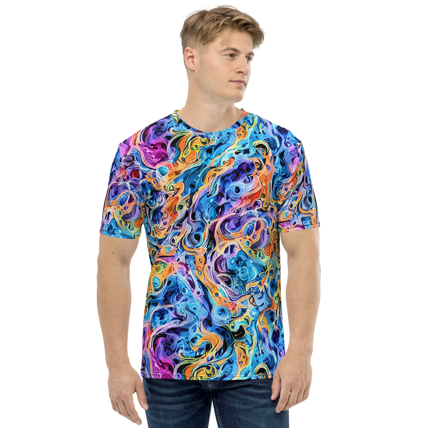 Men's Crew Neck T-Shirt - Rococo Vortex