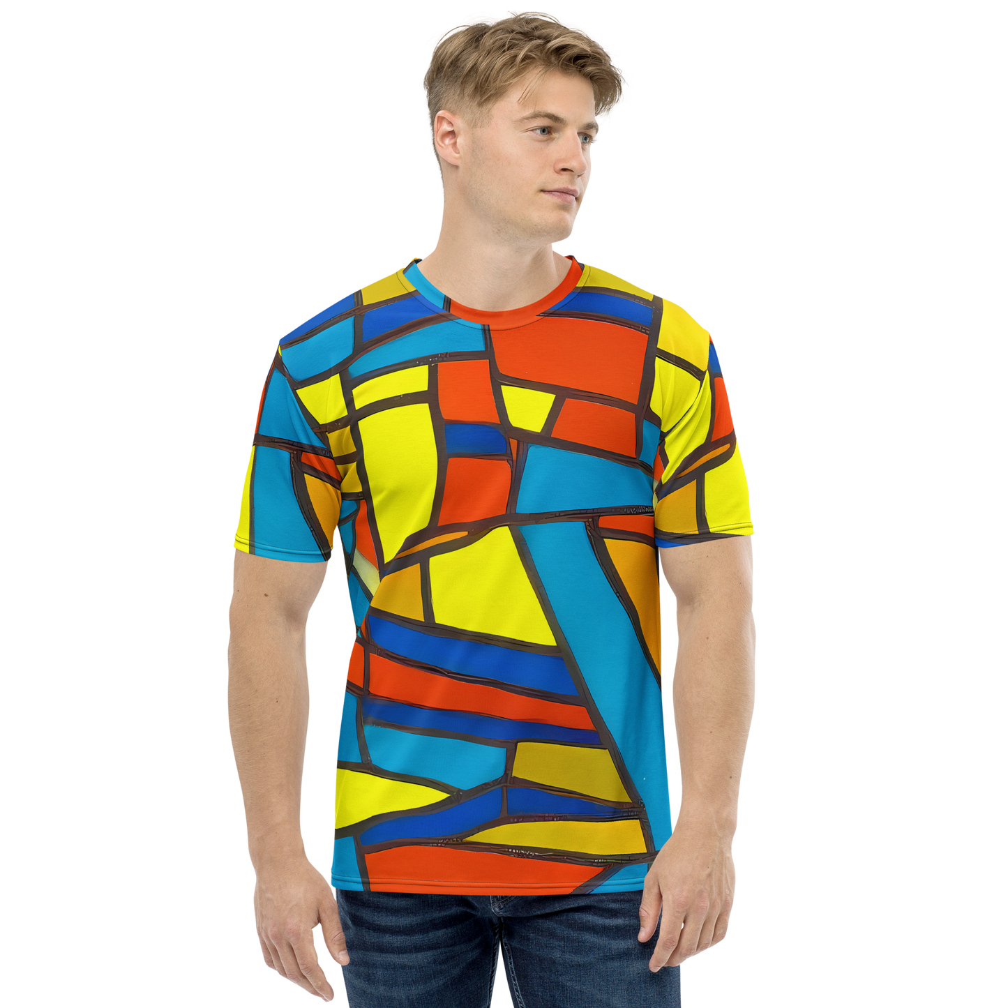 Men's Crew Neck T-Shirt - Mondrian Mesh