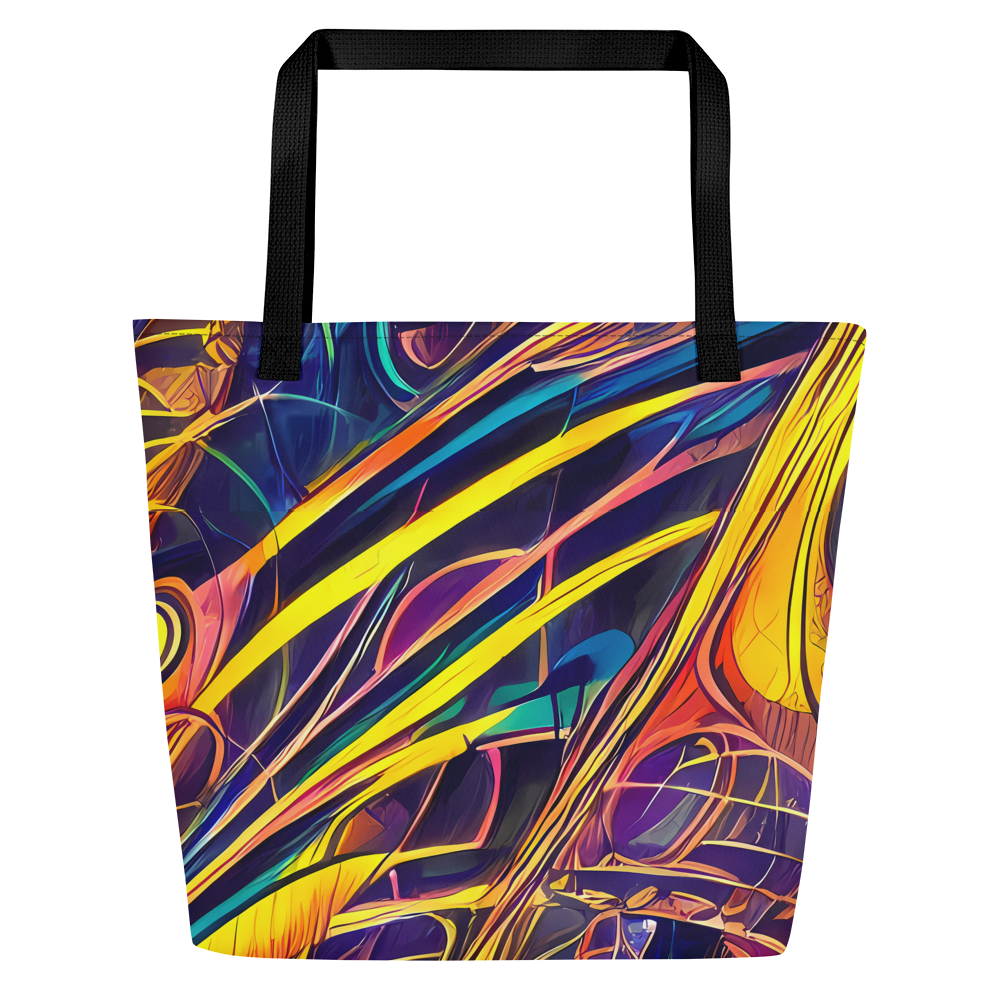 Large Tote Bag w/ Pocket - Vector Rhapsody