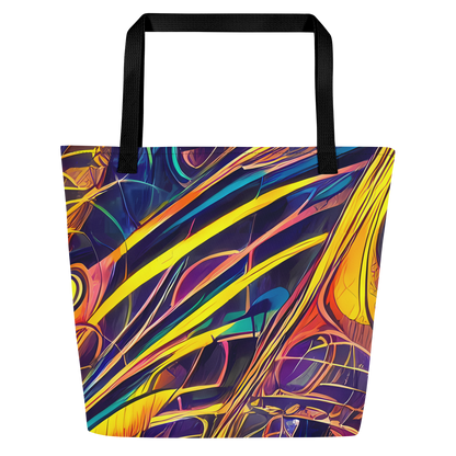 Large Tote Bag w/ Pocket - Vector Rhapsody