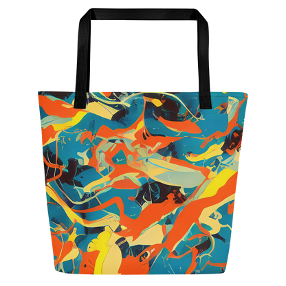 Large Tote Bag w/ Pocket - Abstract Tango