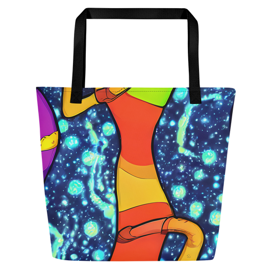 Large Tote Bag w/ Pocket - Cosmic Siblings