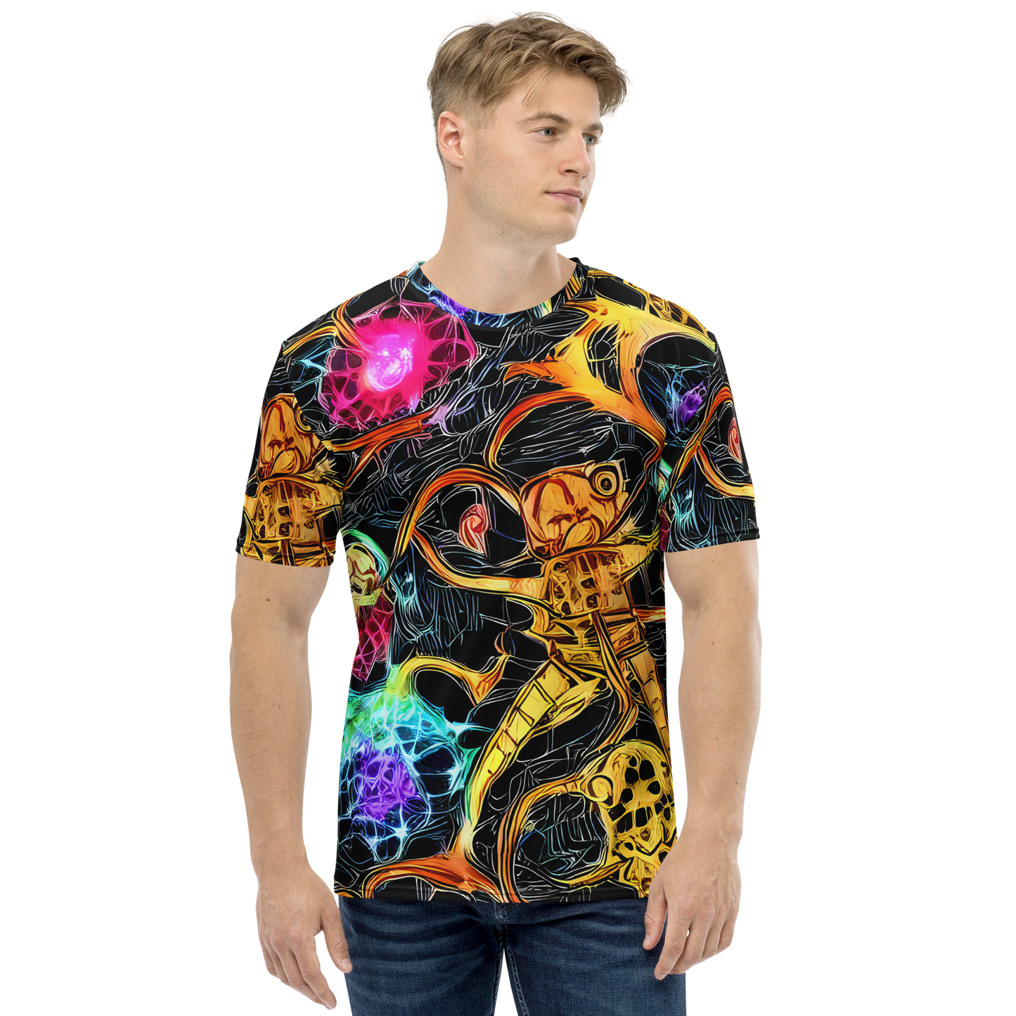 Men's Crew Neck T-Shirt - Psychedelic Pulsar