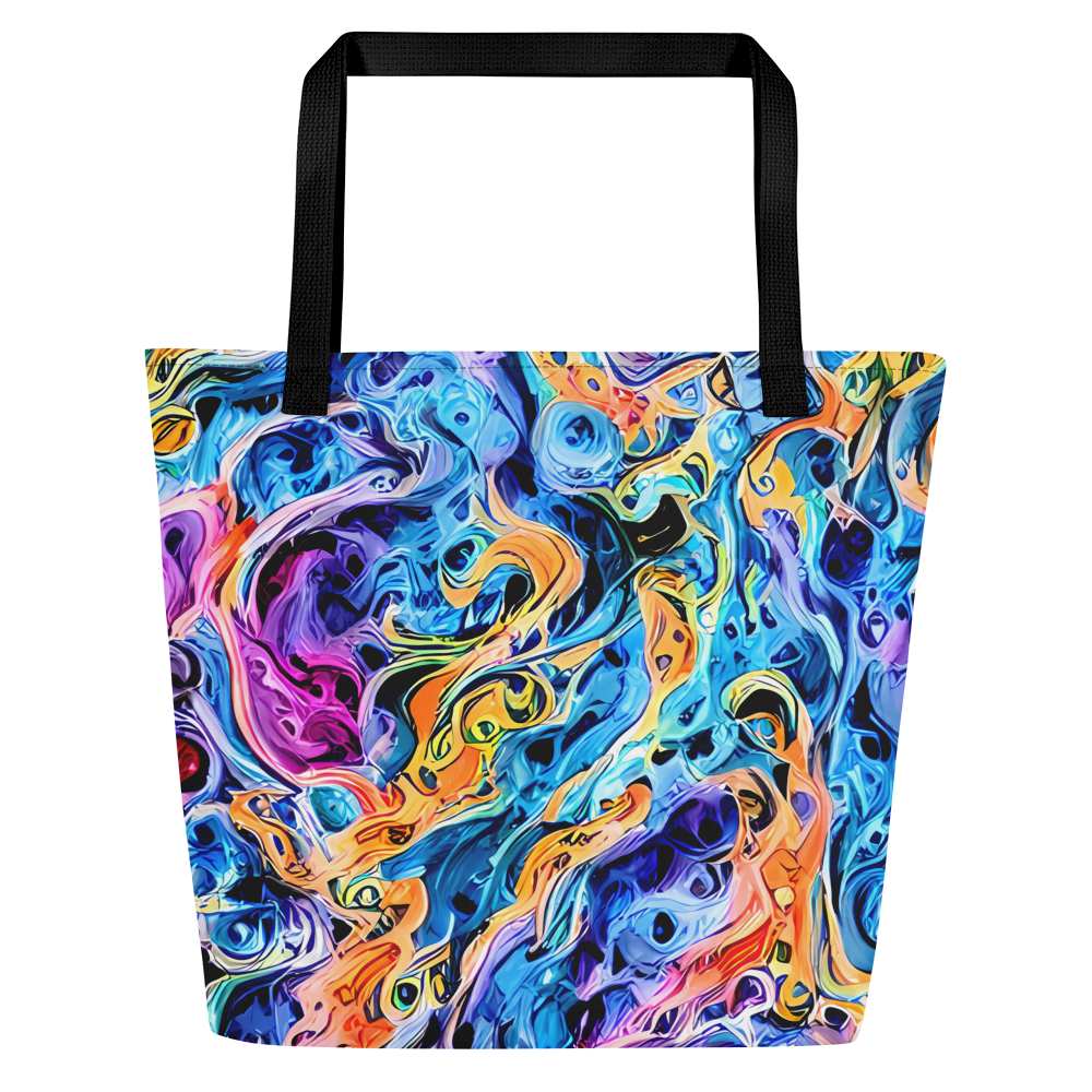 Large Tote Bag w/ Pocket - Rococo Vortex