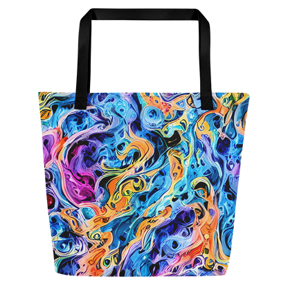 Large Tote Bag w/ Pocket - Rococo Vortex