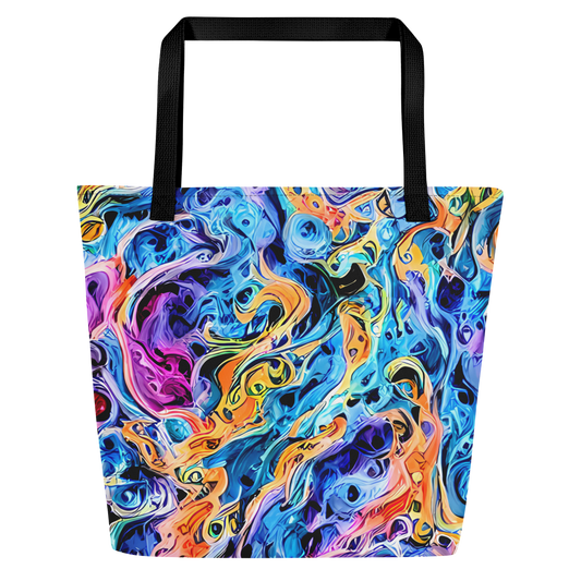 Large Tote Bag w/ Pocket - Rococo Vortex